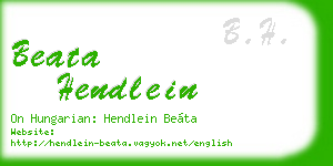 beata hendlein business card